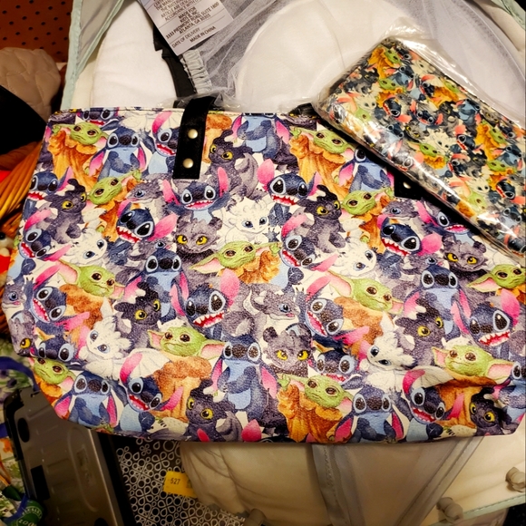 Stitch and Baby Yoda tote with matching wallet - Picture 1 of 1